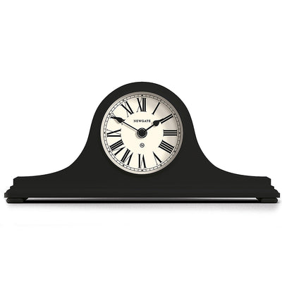 Newgate Clocks Time Machine mantel clock in dark Grey with classic style case and traditional Roman Numeral dial 