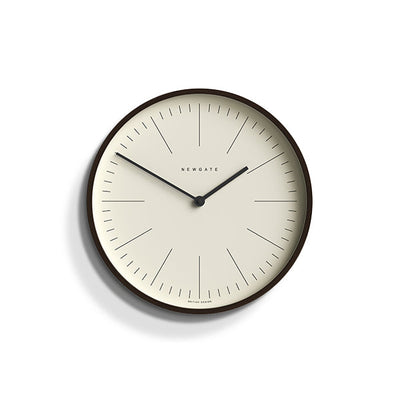 Small Minimalist Wall Clock - Modern Dark Plywood - Newgate Mr Clarke MRC160DPLY28