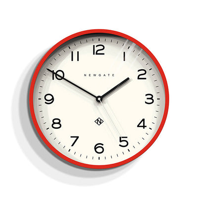 Modern Wall Clock - Bright Colour Red - Newgate Echo NUMTHR129FER